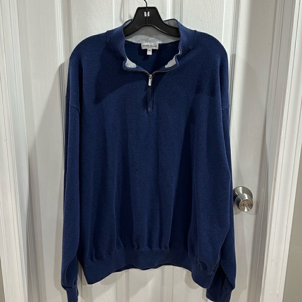 PETER MILLAR CLASSIC FIT QUARTER ZIP SWEATER.